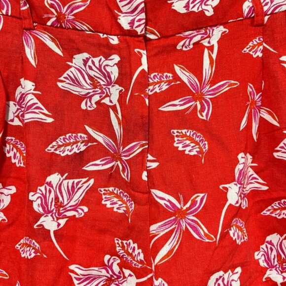 Joie Red Floral Linen Blend Shorts – Women’s Size 8 - Picture 10 of 10